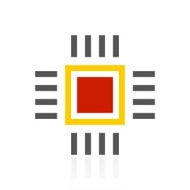 Computer Chip icon on a white background N14