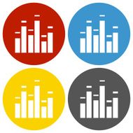 Equalizer icon on circle buttons