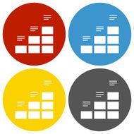 Bar Graph icon on circle buttons N33