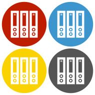 Computer Server icon on circle buttons