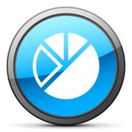 Pie Chart icon on a round button N47