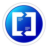 Chevron Chart icon on a round button N72