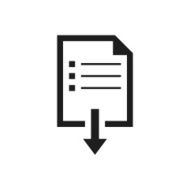 Document Downloading icon on a white background