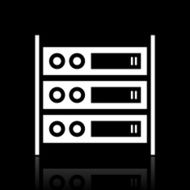 Computer Server icon on a black background N4