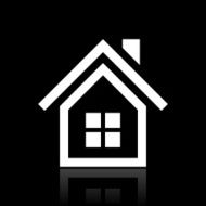 Home icon on a black background N12