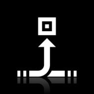 Conveyor icon on a black background N10