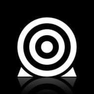 Target icon on a black background N16