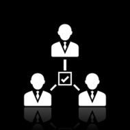 Leadership icon on a black background N5