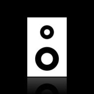Audio Speaker icon on a black background