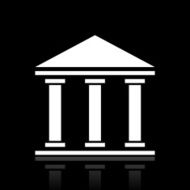 Bank icon on a black background N18