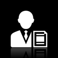 Businessman icon on a black background N35