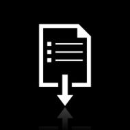 Document Downloading icon on a black background