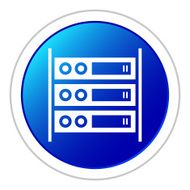 Computer Server icon on a round button N10