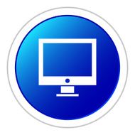 Computer icon on a round button N19