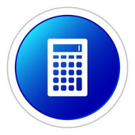 Calculator icon on a round button