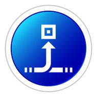 Conveyor icon on a round button N48