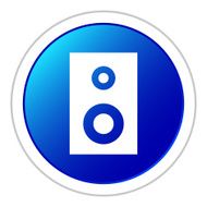 Audio Speaker icon on a round button N2