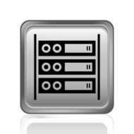 Computer Server icon on a square button N5