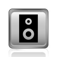 Audio Speaker icon on a square button