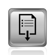 Document Downloading icon on a square button