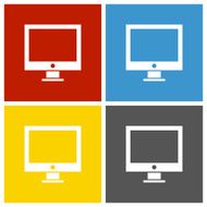 Computer icon on square buttons N6