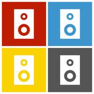 Audio Speaker icon on square buttons