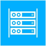 Computer Server icon on a blue background N2