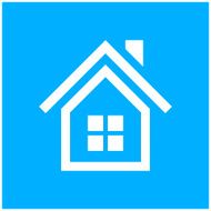 Home icon on a blue background N6