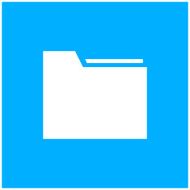 Folder icon on a blue background
