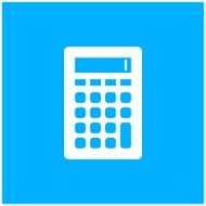 Calculator icon on a blue background