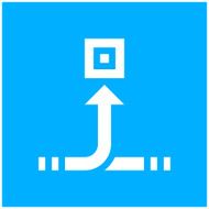Conveyor icon on a blue background N6