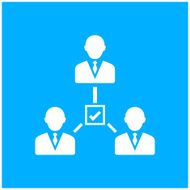 Leadership icon on a blue background N4