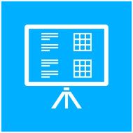 Presentation icon on a blue background N2