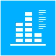 Bar Graph icon on a blue background N22