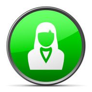 Businesswoman icon on a round button N48