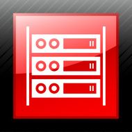 Computer Server icon on a square button N6
