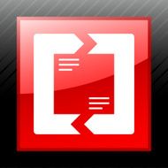 Chevron Chart icon on a square button N35