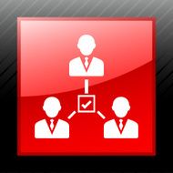 Leadership icon on a square button N11