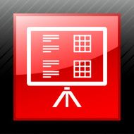 Presentation icon on a square button N6