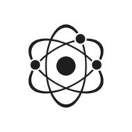 Atom icon on a white background