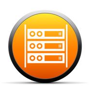 Computer Server icon on a round button N12