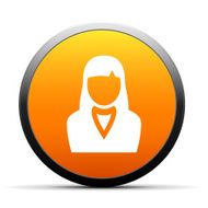 Businesswoman icon on a round button N49