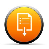 Document Downloading icon on a round button N3