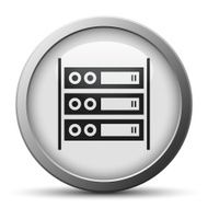 Computer Server icon on a silver button N2