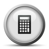 Calculator icon on a silver button