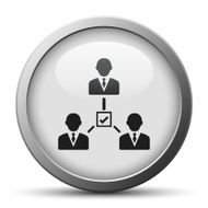 Leadership icon on a silver button N3