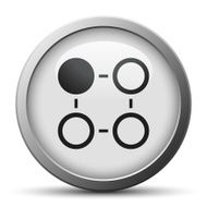 Flowchart icon on a silver button N15