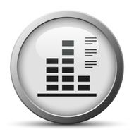 Bar Graph icon on a silver button N19