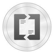 Chevron Chart icon on a round button N76