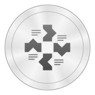 Flowchart icon on a round button N139